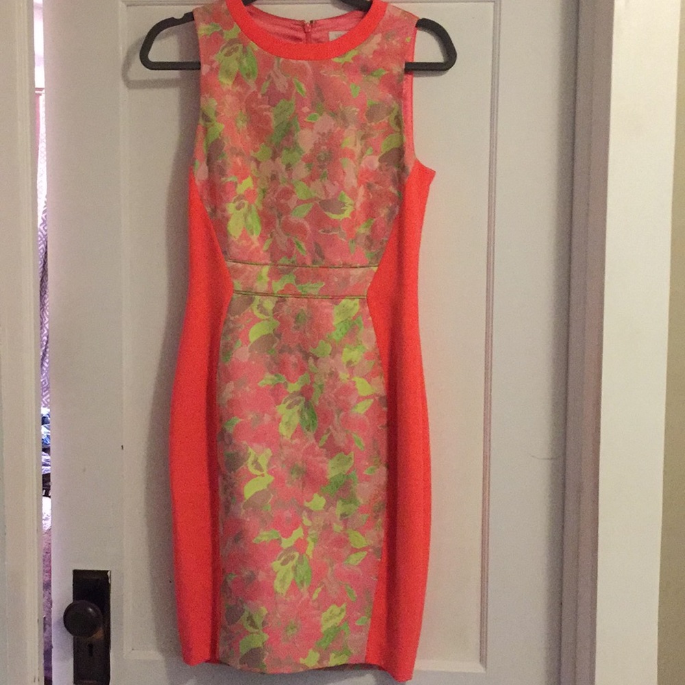 Ted Baker London Coral and Lime dress